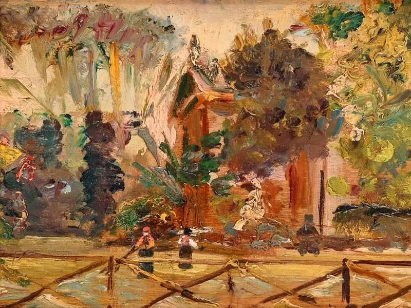 1850-Ezechiele Acerbi - Nella villa